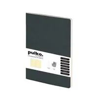 Pulko Notebook PND033S Termo Deri Düz Defter 20 x 28 cm 96 Sayfa Esnek Kapak - Siyah