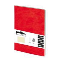 Pulko Notebook PND034K Termo Deri Kareli Defter 20 x 28 cm 96 Sayfa Esnek Kapak - Kırmızı