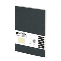 Pulko Notebook PND034S Termo Deri Kareli Defter 20 x 28 cm 96 Sayfa Esnek Kapak - Siyah