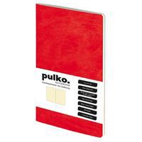 Pulko Notebook PND032K Termo Deri Kareli Defter 13 x 21 cm 96 Sayfa Esnek Kapak - Kırmızı