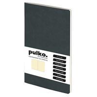 Pulko Notebook PND032S Termo Deri Kareli Defter 13 x 21 cm 96 Sayfa Esnek Kapak - Siyah