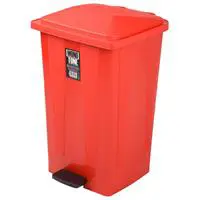 Q00053 - Bora Plastik Çöp Kovası Pedallı Köseli Kırmızı 48 L No:4