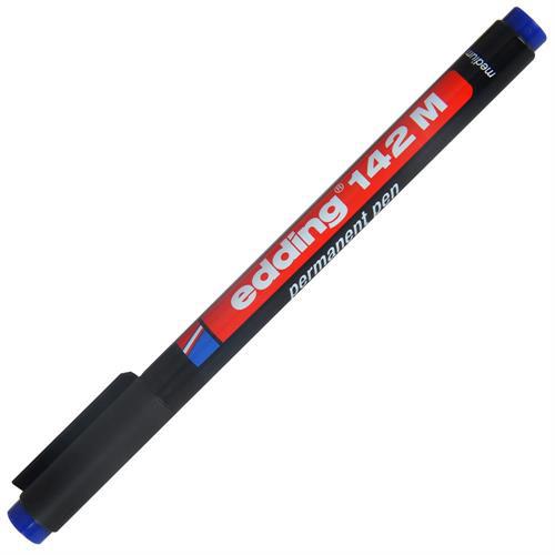 Edding 142M Permanent Asetat Kalemi M Uç 10 Adet - Mavi