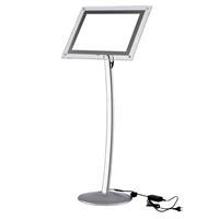 Snapper Curved Menü ve Yönlendirme Panosu Akrilik LED Çerçeveli A4 - Metalik Gri