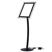 Snapper Curved Menü ve Yönlendirme Panosu Akrilik LED Çerçeveli A4 - Siyah