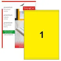 Tanex TW-2100 Yazıcı Etiketi 210 x 280 mm (5 x 100 Adet) 500 Adet - Sarı