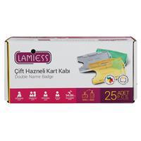Lamiess LMS 211 Yatay/Dikey Çift Hazneli Kart Kabı - Şeffaf 25'li Paket