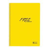 Keskin Color Free Spiralli Defter A4 80 Yaprak Çizgili Plastik Kapak - Sarı