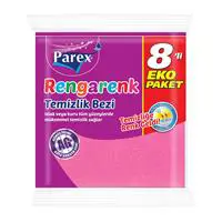 Parex Rengarenk Temizlik Bezi 35 x 34 cm 8 Adet - Karışık Renk