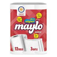 Süper Maylo Kağıt Havlu Üç Katlı 22.7 x 12.5 cm 75 Yaprak - 12 Adet