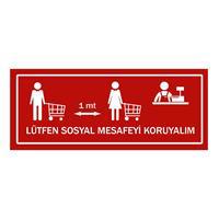 Ofix SM-5020MK Sosyal Mesafeyi Koruyun Uyarı Etiketi 50 x 20 cm