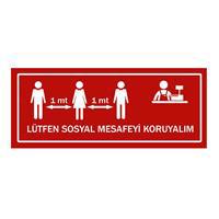 Ofix SM-5020M3K Sosyal Mesafeyi Koruyun Uyarı Etiketi 50 x 20 cm