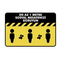 Ofix 3A-575-S Sosyal Mesafeyi Koruyun Uyarı Etiketi 50 x 75 cm