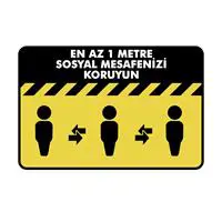 Ofix 3A-575-S Sosyal Mesafeyi Koruyun Uyarı Etiketi 50 x 75 cm