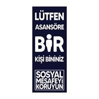 Ofix SM-ASN-DIK Sosyal Mesafeyi Koruyun Uyarı Etiketi 50 x 20 cm