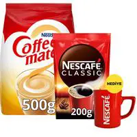 Q09131 - Nescafe Classic Kahve Ekonomik Paket 200 gr + Coffee-Mate Kahve Kreması 500 gr (Nescafe Kupa Hediye)