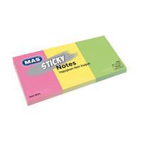 MAS 3651 Yapışkanlı Not Kağıdı 35 x 51 mm 3 x 100 Yaprak - Karışık Neon Renk
