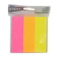 MAS 3664 Yapışkanlı Kağıt Ayraç 25 x 76 mm 3 x 100 Yaprak - Karışık Neon Renk