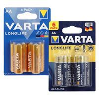 Varta Longlife Alkaline AA Kalem Pil 1.5 V 6 Adet