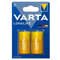Varta Longlife Alkaline C Orta Boy Pil 1.5 V 2 Adet