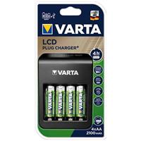 Varta 57677 LCD PLUG AA, AAA ve 9 V NiMH Pil Şarj Cihazı + 4 Adet 2.100 mAh AA 1.2 V Pil