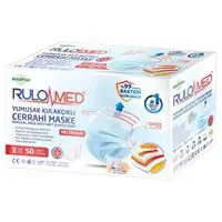 Rulopak Rulomed 3 Katlı Yumuşak Elastik Kulaklı Cerrahi Yüz Maskesi 50 Adet (800550)