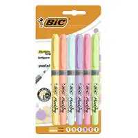 BİC Brite Liner Grip Fosforlu Kalem 6 Adet - Karışık Pastel Tonlar
