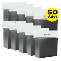 My Stok CD/DVD/BLURAY Uyumlu CD Kutusu 2 Bölmeli 50 Adet - Siyah