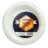 Asorty Plastik Tabak 17 cm - 50 Adet