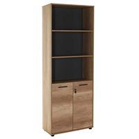 Adore NKT-552-TT-1 Newyork 5 Katlı Kilitli 2 Kapaklı Kitaplık  72 x 187 x 34 cm - Tori