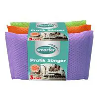 Smarter Pratik Bulaşık Süngeri 3 Adet - Karışık Renkler