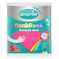 Smarter Renk Renk Temizlik Bezi 34 x 35 cm 5 Adet - Karışık Renk