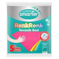 Smarter Renk Renk Temizlik Bezi 34 x 35 cm 5 Adet - Karışık Renk