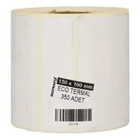 Ekstrafix Termal Rulo Etiketi 150 x 100 mm 350 Adet - Beyaz