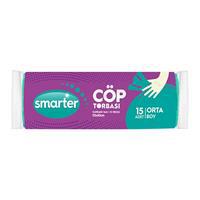 Smarter Çöp Poşeti Orta Boy 55 x 60 cm 15 Adet - Yeşil