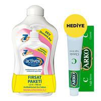 Activex Antibakteriyel Sıvı Sabun Nemlendiricili Koruma 1.5 L + 700 ml Arko Classic Yağlı Krem Hediye