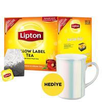 Lipton Yellow Label Bardak Poşet Çay 2 g x 500 Adet Alana English Home Nilo Porselen Kupa Bardak Hediye