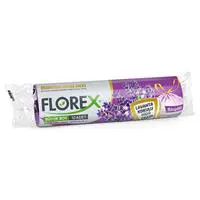 Florex 503 Büzgülü Çöp Poşeti Büyük Boy 65 x 70 cm 10 Adet Lavanta Kokulu - Mor