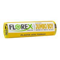 Florex 830 Plastik Atık Çöp Poşeti Jumbo Boy 80 x 110 cm 10 Adet - Sarı