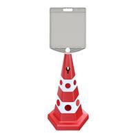 Ezeltech Kedi Gözlü Reklam Konisi Ağırlıklı - Dikdörtgen Tabelalı