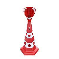 Ezeltech Kedi Gözlü Reklam Konisi Ağırlıklı - Solar Kırmızı Flaşör Lambalı