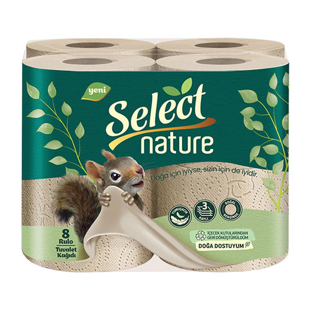 Select Nature Tuvalet Kağıdı 3 Katlı 150 Yaprak 80 m - 8 Adet