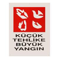 İş Koruma Dikkat Yangın Tehlikesi Uyarı Levhası 25 x 35 cm