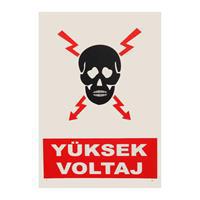 İş Koruma Yüksek Voltaj Uyarı Levhası 25 x 35 cm