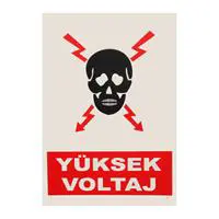 İş Koruma Yüksek Voltaj Uyarı Levhası 25 x 35 cm