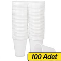 Asorty Plastik Otomat Bardağı 1.4 g 7 oz 180 ml 100 Adet - Beyaz