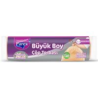 Parex Büzgülü Çöp Poşeti Büyük Boy 65 x 70 cm 10 Adet - Vanilya