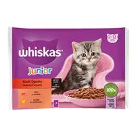 Whiskas Pouch Sığır Ve Tavuk Etli Yavru Kedi Maması 4.85 g x 4 Adet