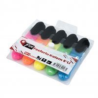 Pin 800-5 Neon Fosforlu Kalem 5 Adet - Karışık Renk