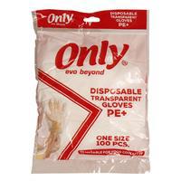Only PE+ Eldiven Tek Kullanımlık 100 Adet Şeffaf - Tek Beden / One Size